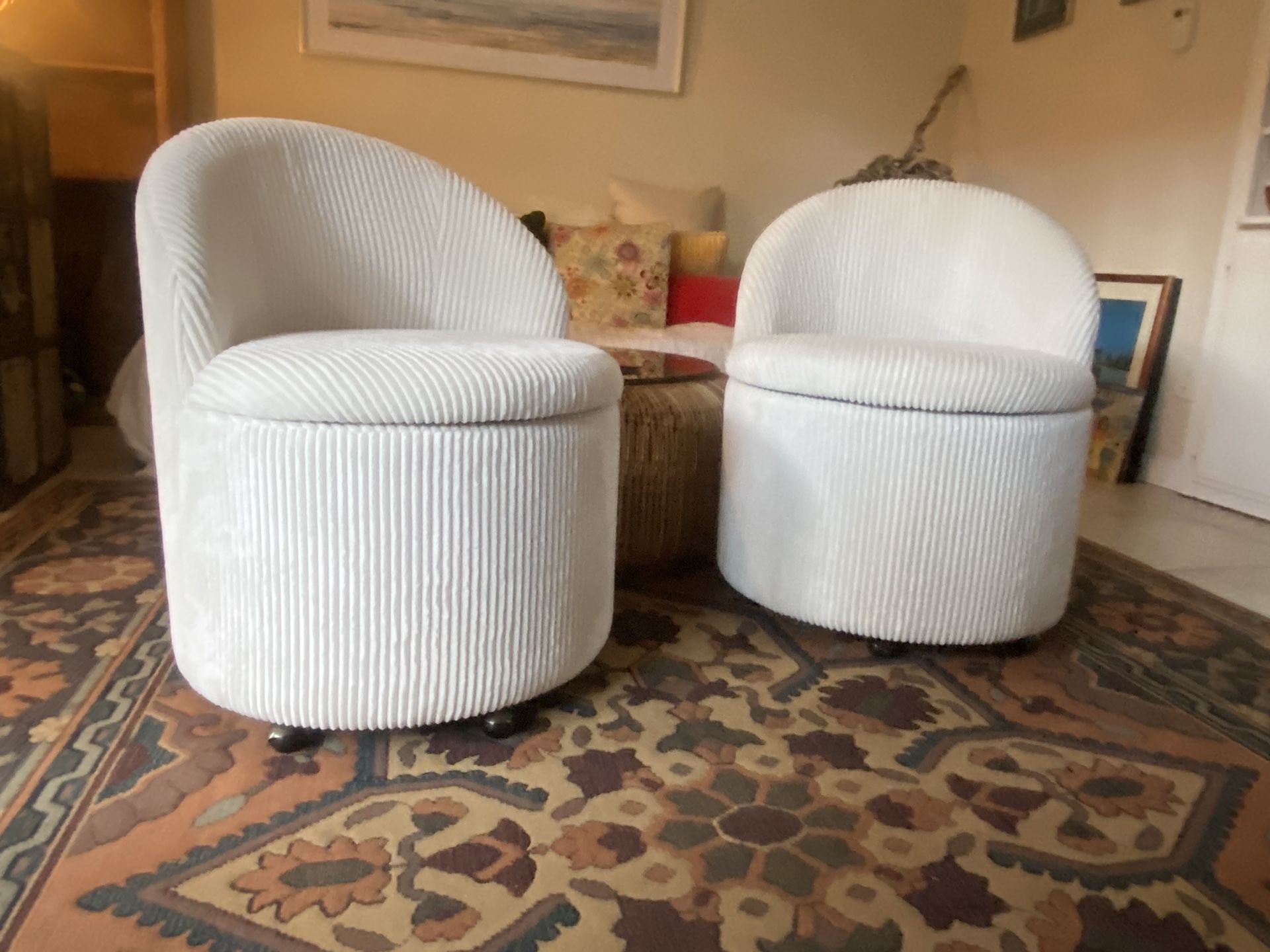 2 *New *Corduroy Swivel Chairs