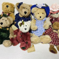 7 Boyds Bears Teddy Bear Collection Jointed Anthro Bears Floral Pretty Bears
