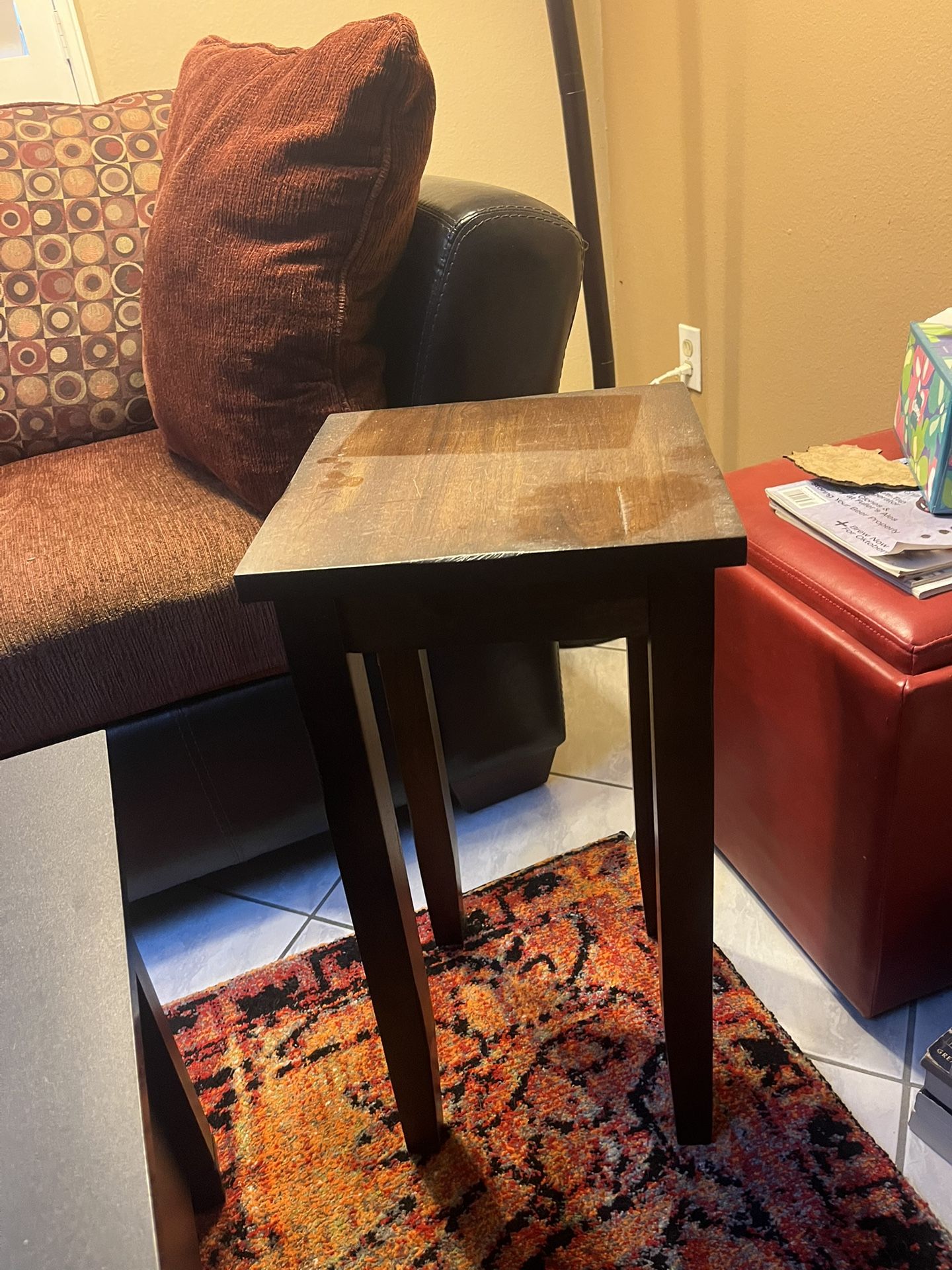 Solid wood end table