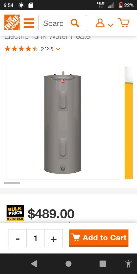 Rheem 40 Gal Tall (NEW)