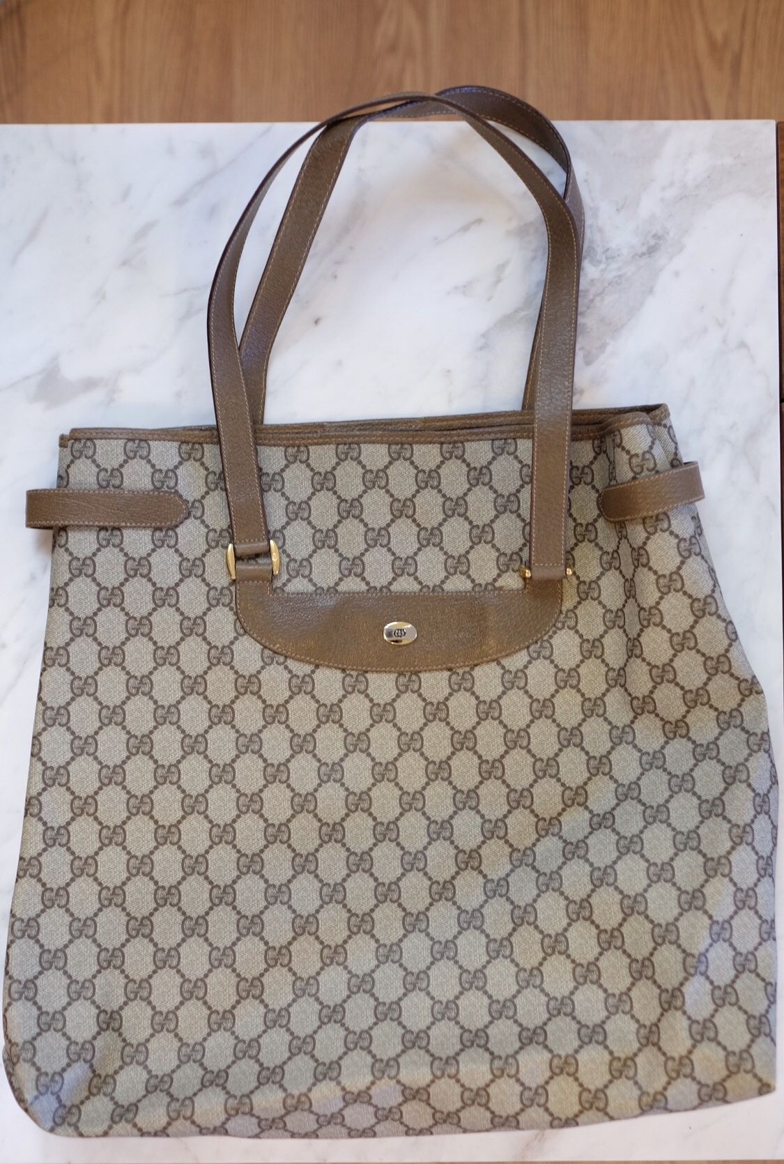 Gucci Vintage Signature Tote Handbag
