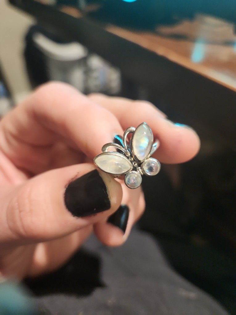 Moonstone Ring Butterfly