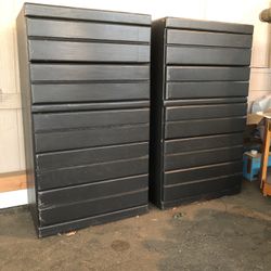 1 Black Wood Storage Dresser