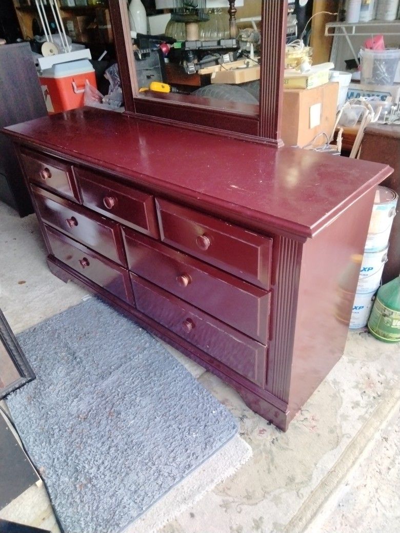 Dresser With Mirror Height 31 Inches Width 60 Inches Depth 18 Inches Or Make Offer