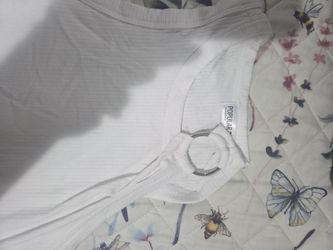 Racer back white sleeveless shirt
