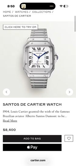 Cartier Santos Medium- Lightly used, Full Set Box and Papers