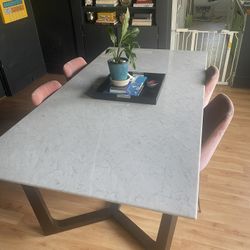 Custom marble dining Table - Fits 6 