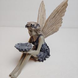 Sunflower Fairy Figurine Lavender Purple Resin