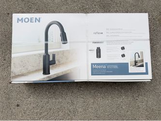NEW Moen Meena Matte Black Pull-Down Kitchen Faucet (87270BL) – Sealed