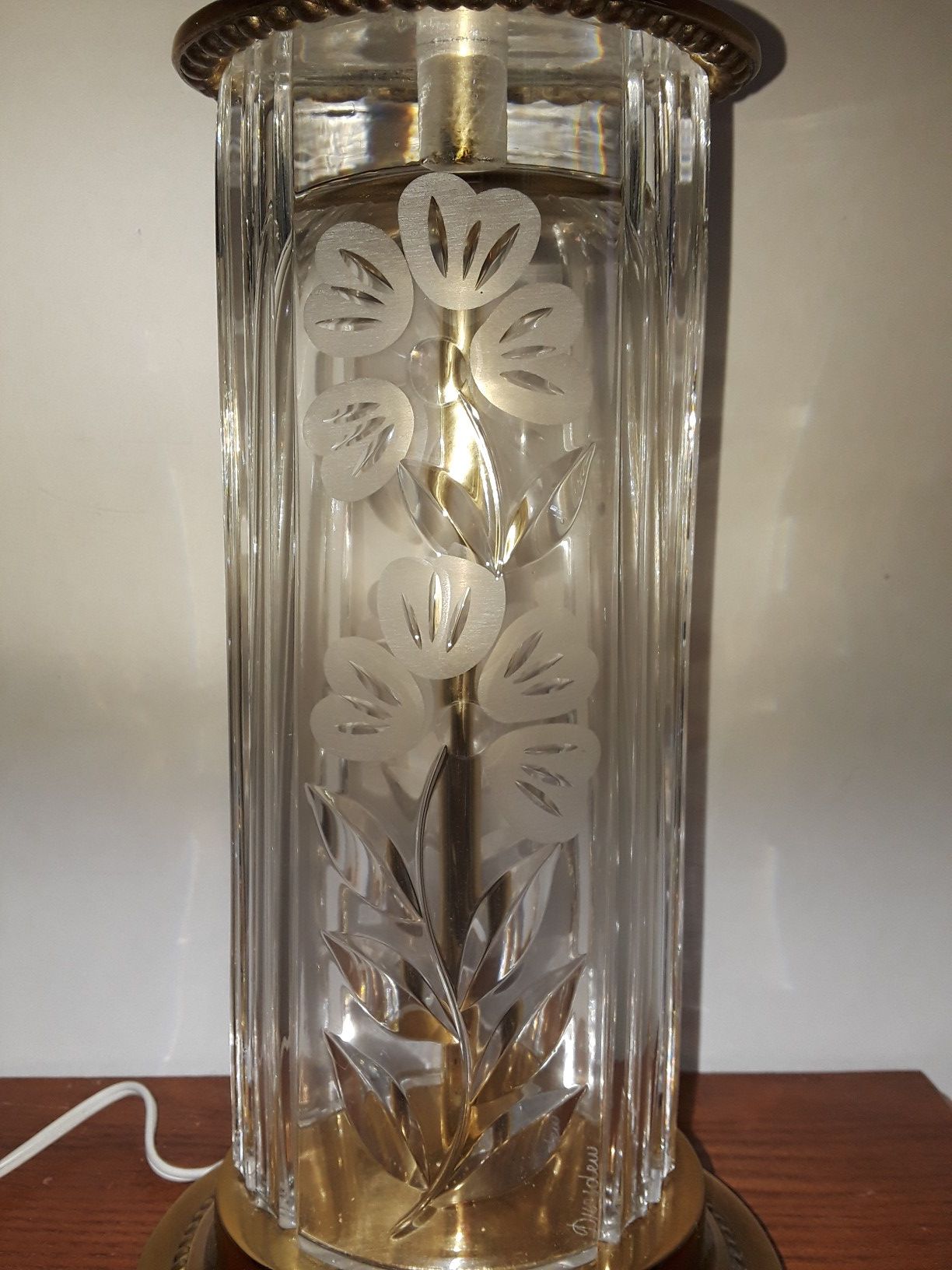 Vintage Dresden Lead Crystal Lamp