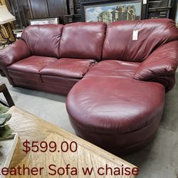 Sofa W/Chaise Lounge LeatherWe are located at 2811 East Bell road. Another Time Around Furniture.
