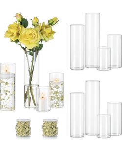 Set of 12 Glass Vases (new)