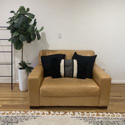 Mid Century Modern Leather Oversized Chair