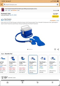 Shoulder surgery recovery items