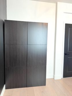 Large modern black storage cabinet