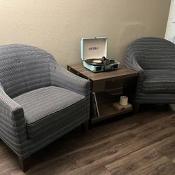 Apartment Furniture Arm Chairs Lamp And Table 
