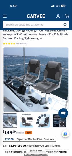 Seat for a boat