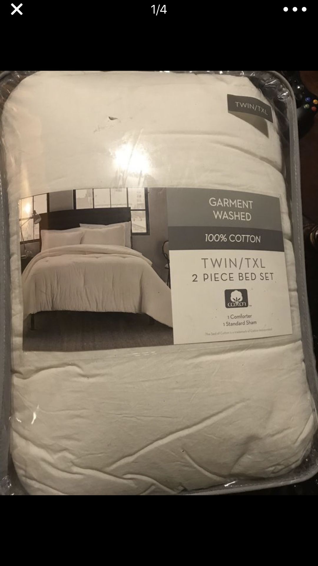 Comforter Set in Cream Garment Washed Solid Twin/Twin XL