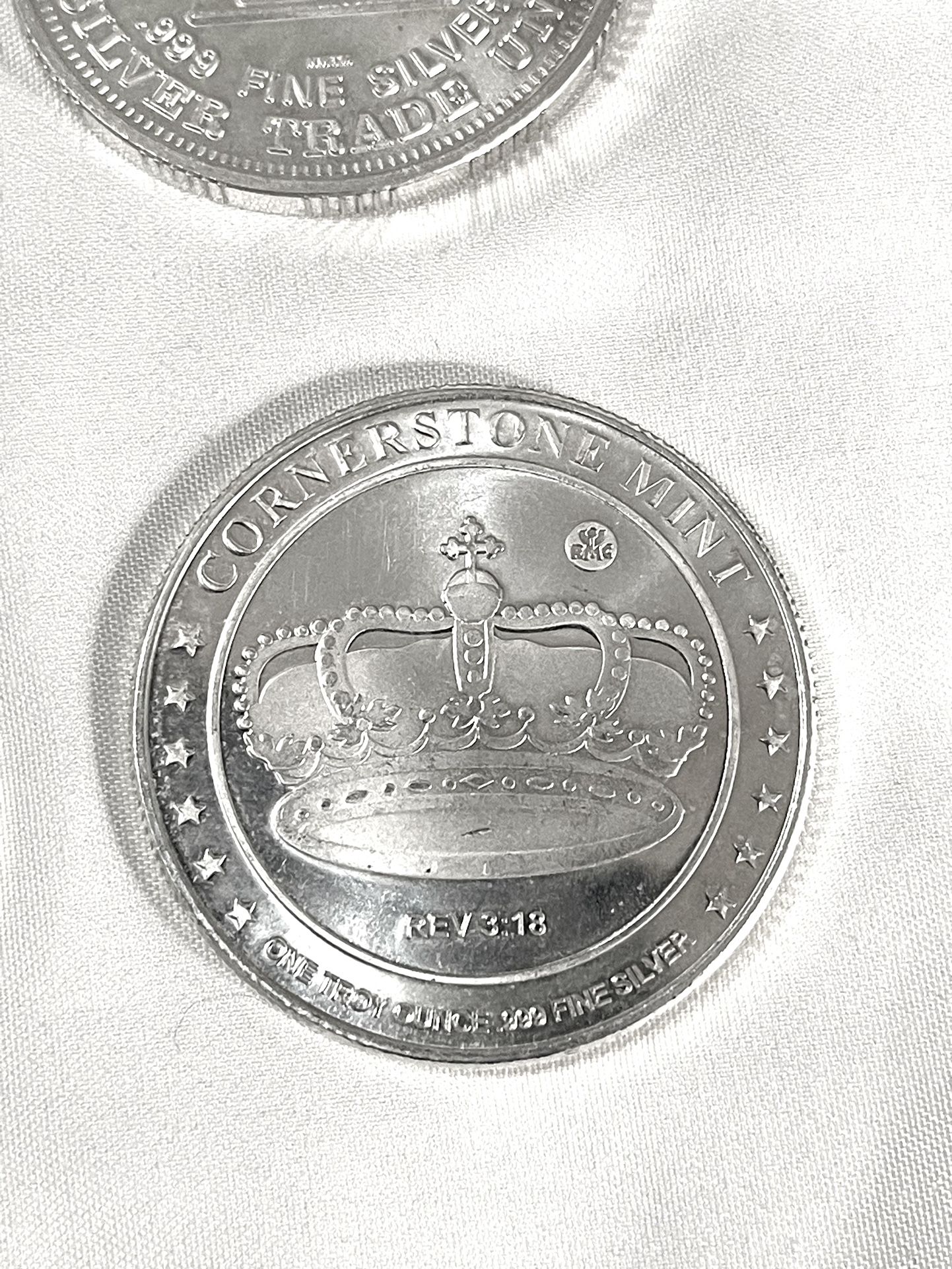 In Great Condition (14) .999 Fine Silver 1 Troy Oz Each Different Designs Silver Rounds & 1987 Issue “We The People” Liberty Silver Dollar Proof