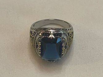Inlaid Emerald Men's Luxury Ring Personality Retro Domineering Gem Sapphire Ring To Attend The Banquet Party Business Jewelry