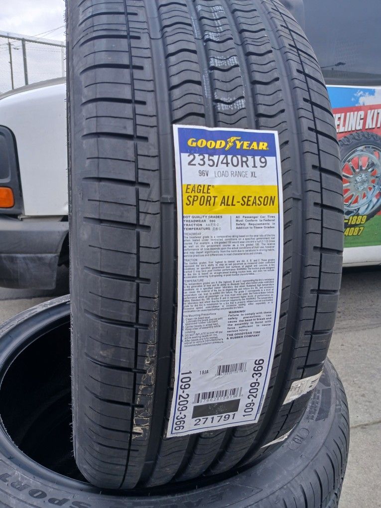 Tires New Goodyear Eagle Sport 235 40R19 $600×4 Install Mount And Balance Financial Services Available No Credit Need