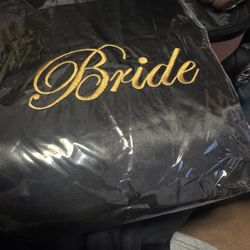 Bride (L), Maid Of Honor And 4 Bridesmaids Robes (one Size Fits All) And Slippers 