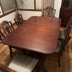 Vintage Mahogany Dining Set With Chairs