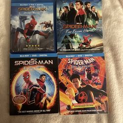 Marvel Spiderman Blu Ray Lot Homecoming / Far From Home / No Way Home / Across The Spider-Verse