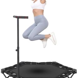 NIB 42" Foldable Fitness Trampoline with Bungees and Adjustable Handle