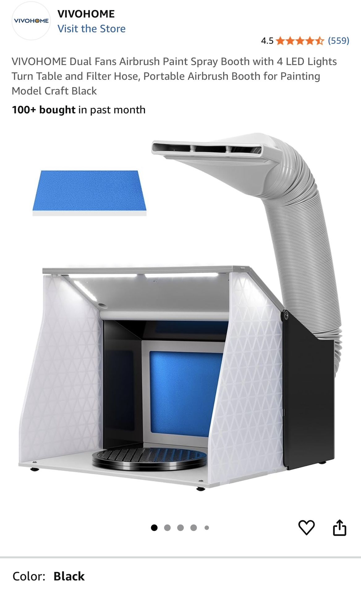 VIVOHOME Airbrush Spray Booth – LIGHTLY USED – $60
