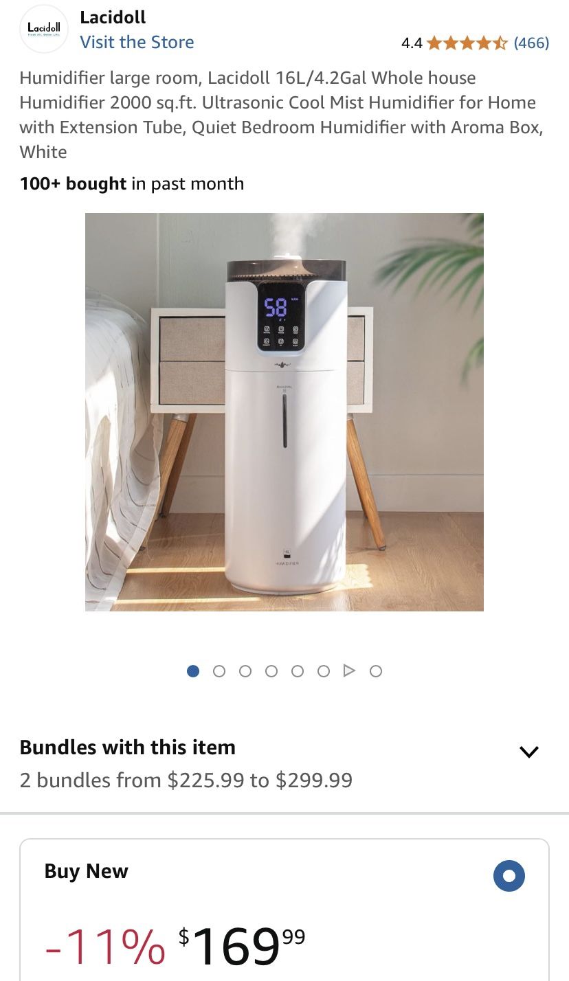 New In Box Lacidoll Air Humidifier Large Room