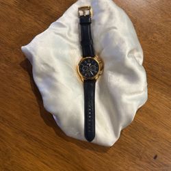 Fossil Grant Navy Leather Watch