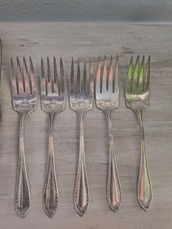 Set of 5 Silver-Plated Dinner Forks