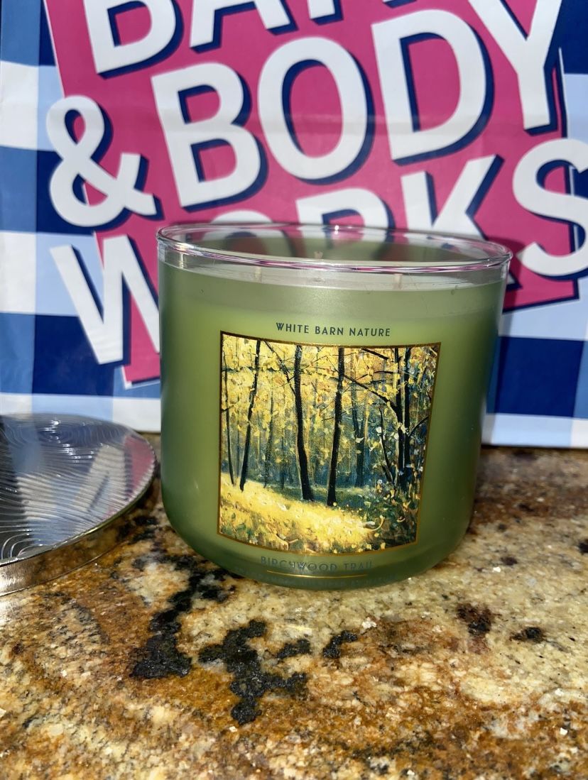 Bath & Body Works Birch wood Trail 3 Wick Candle