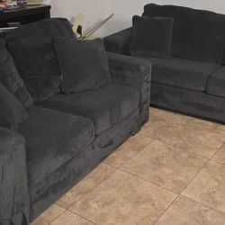 Gorgeous Dark Gray 2-Piece Sofa Set 