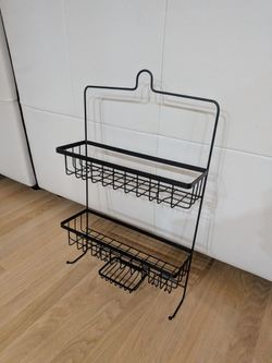 Black Metal Wire Shower Caddy Organizer