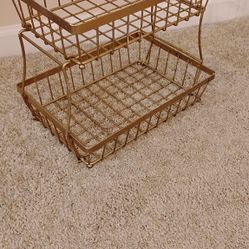 Stainless Steel 2 Tier Fruit Basket 12"HX14"LX10"W