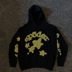 Sp5der Beluga Hoodie - Black And Yellow - Large and Medium