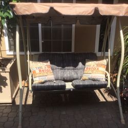 TWO PERSON CANOPY SWING, OUTDOOR  PATIO FURNITURE