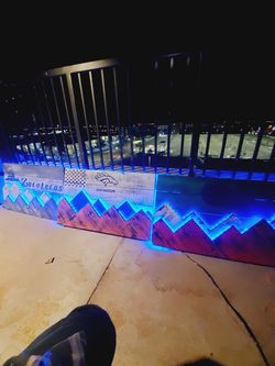 Wood flags, led lights