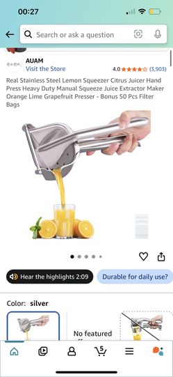 Real Stainless Steel Lemon Squeezer