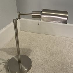 Brushed Crome Swing Arm Desk Lamp
