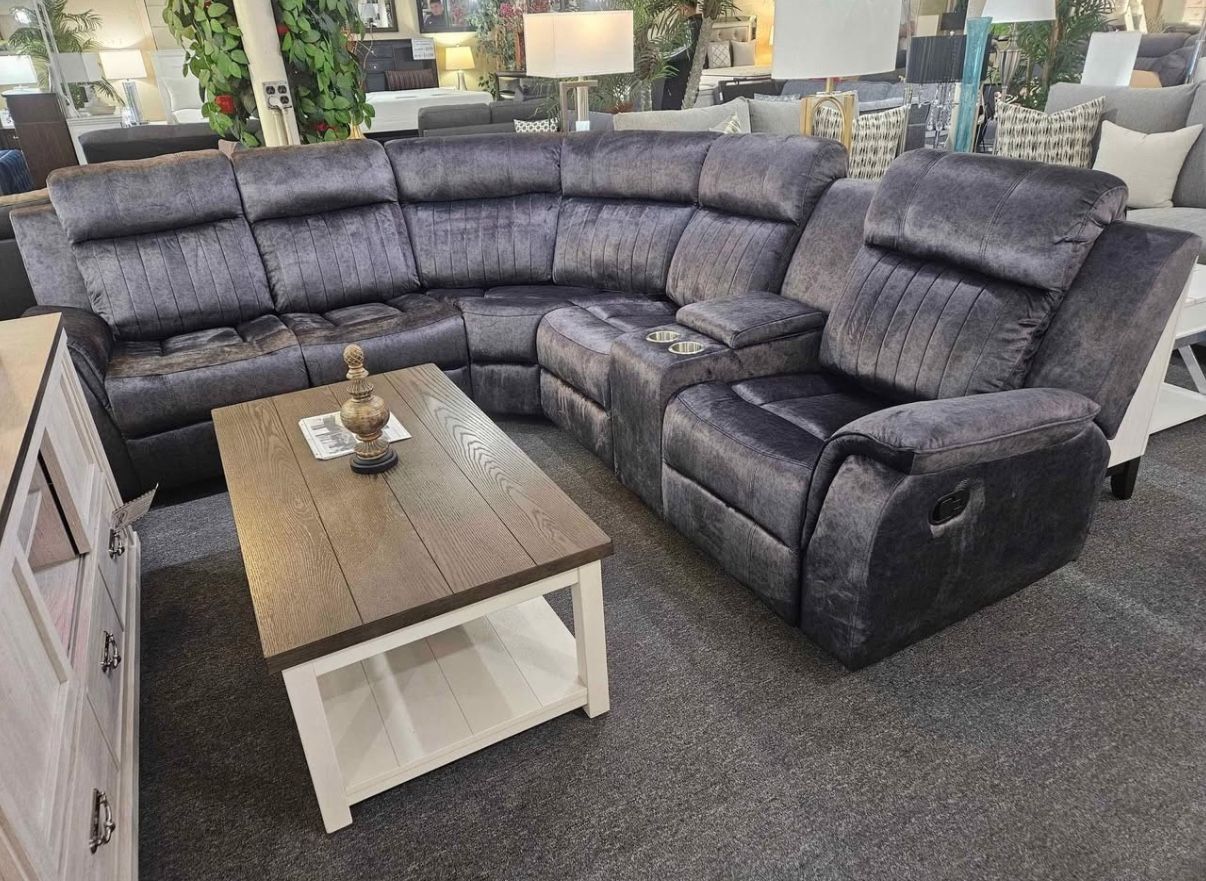 🛋️ NUEVA Sala Secciónal 3 Sillas Reclinable EN CAJA 📦  🚛 Entrega Disponible 🛋️