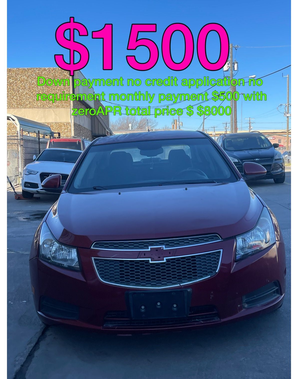 2016 Chevy Cruz No Credit Application