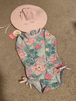 Cutest Swimsuit for 18-24m girl and sun hat SPF 50
