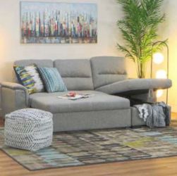 Grey Sofa pulls out into queen bed