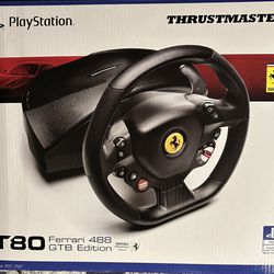 New Thrustmaster T80 Gaming Wheels A D Pedals For PS5 With Vivor Gaming Stand. Stand Is Used. 