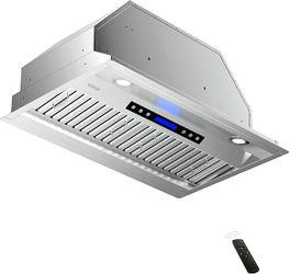 EKON 36" 900CFM Range Hood Insert, Ducted/Ductless Convertible Built-in Range Hood with