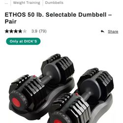 NEW IN UNOPENED FACTORY BOX ETHOS ADJUSTABLE DUMBELLS