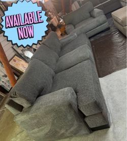 Grey couch with matching chair great condition clean we sell all the time delivery $40 local